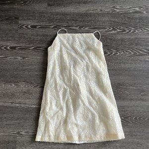 White sequence mini dress